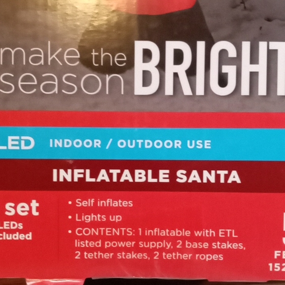 Make the Season Bright Inflatable Santa 5 ft - Picture 3 of 3